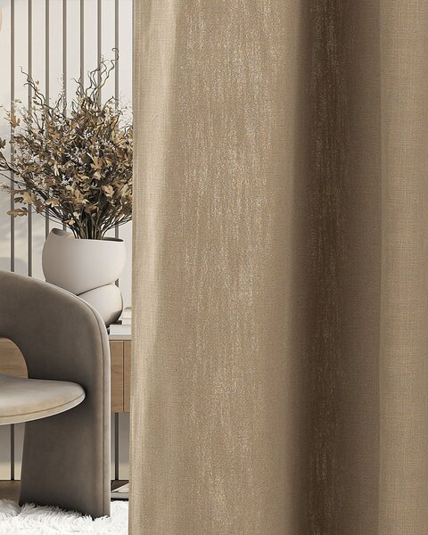 Zasłona gotowa na taśmie marszczącej 140x280cm light brown 1 szt