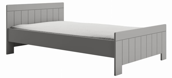 Łóżko CALMO 120x200 szare – łóżko dziecięce z szufladą i barierką