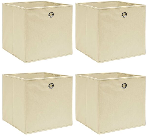 Kremowy komplet pudełek do przechowywania 4 sztuki - Fiwa 4X
