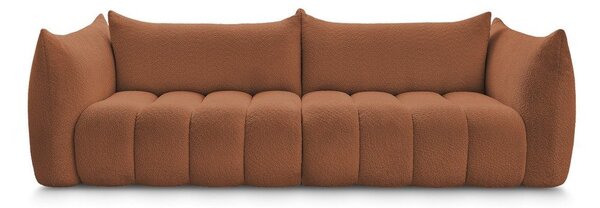 Pomarańczowa sofa z materiału bouclé 286 cm Azra – Bobochic Paris
