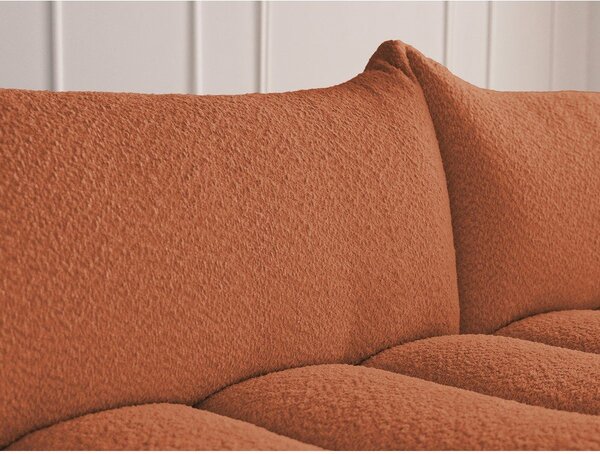 Pomarańczowa sofa z materiału bouclé 286 cm Azra – Bobochic Paris