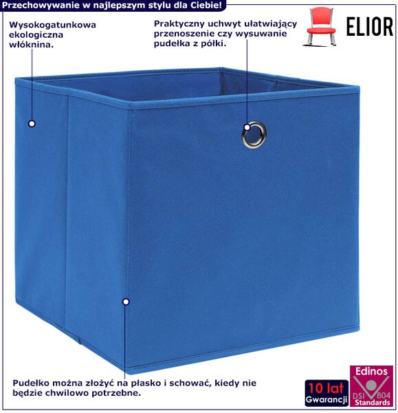 Niebieski komplet pudełek do przechowywania 4 sztuki 80cm P1-C07
