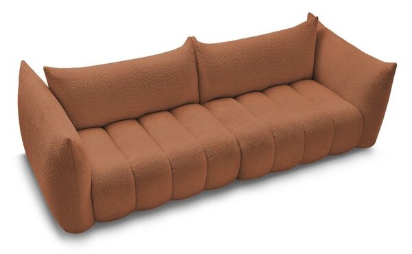 Pomarańczowa sofa z materiału bouclé 286 cm Azra – Bobochic Paris