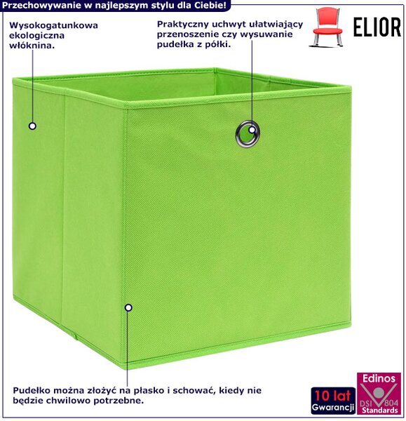 Zielony zestaw pudełek z tkaniny 4 sztuki L1-R36