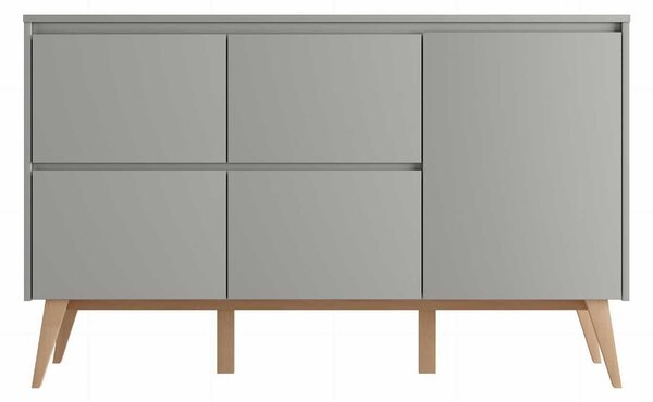 Pinio Komoda 4-szuflady + 1-drzwi Swing Szary