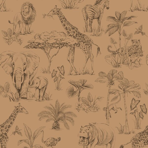 Tapeta do pokoju dziecka Safari Toffee