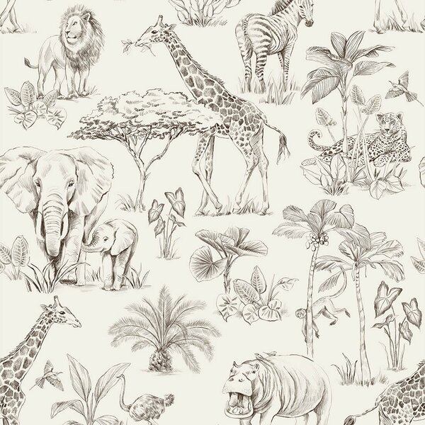 Tapeta do pokoju dziecka Safari Cream