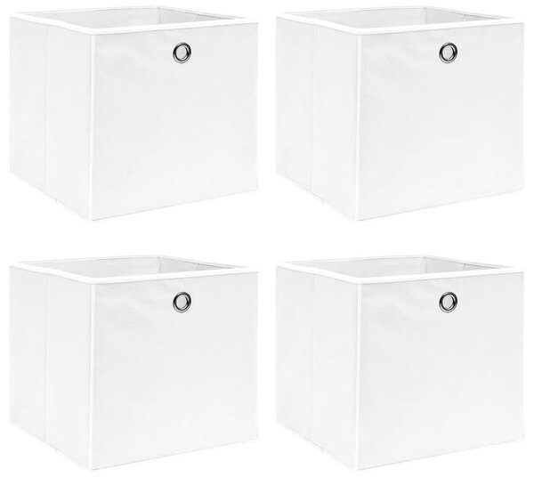 Biały komplet składanych pudełek z tkaniny 4 szt - Fiwa 4X