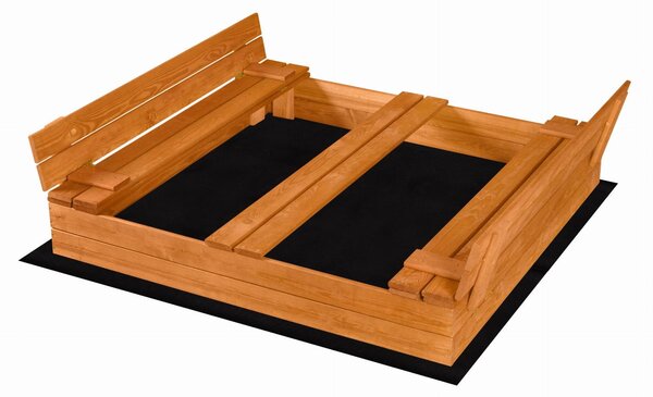 Piaskownica Drewniana Zamykana 140x140 z Ławkami Impregnowana FSC do Ogrodu