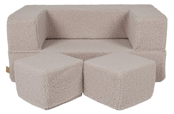 Modułowa sofa do pokoju dziecka Bearly Cube Kremowa