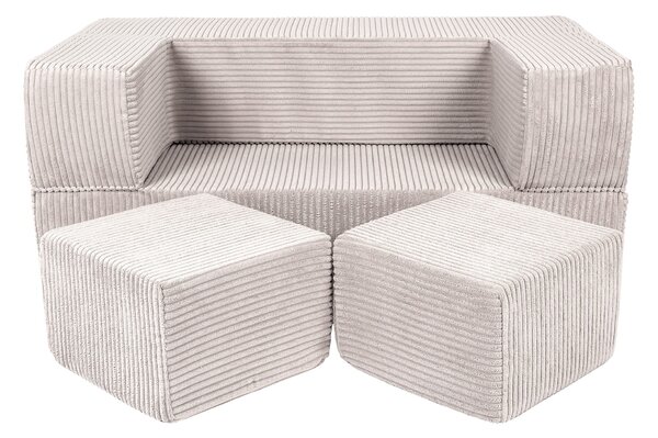 Modułowa sofa do pokoju dziecka Sztruksowa Ecru