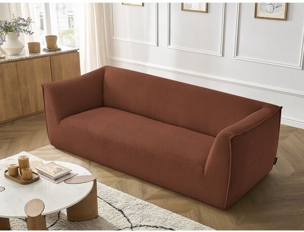 Pomarańczowa sztruksowa sofa 242 cm Giorgia – Bobochic Paris