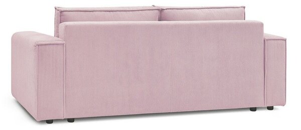 Jasnoróżowa sztruksowa rozkładana sofa 245 cm Nihad – Bobochic Paris
