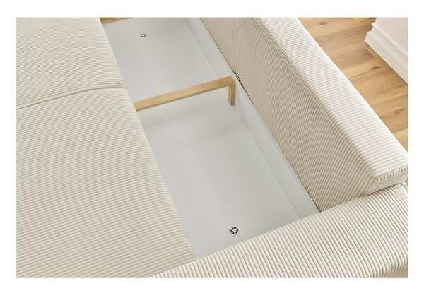 Beżowa sztruksowa rozkładana sofa 245 cm Nihad – Bobochic Paris