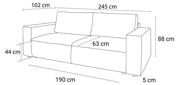 Beżowa sztruksowa rozkładana sofa 245 cm Nihad – Bobochic Paris
