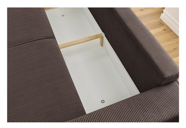 Szarobrązowa sztruksowa rozkładana sofa 245 cm Nihad – Bobochic Paris