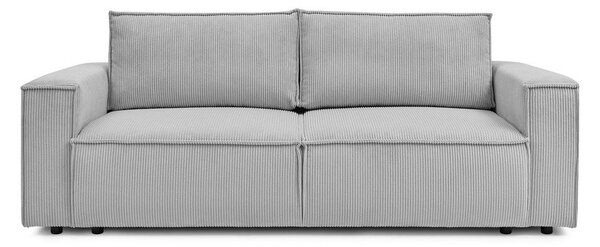Jasnoszara sztruksowa rozkładana sofa 245 cm Nihad – Bobochic Paris