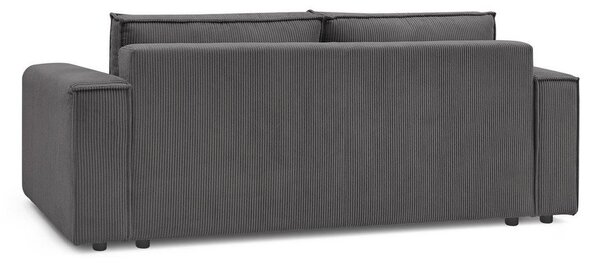 Ciemnoszara sztruksowa rozkładana sofa 245 cm Nihad – Bobochic Paris