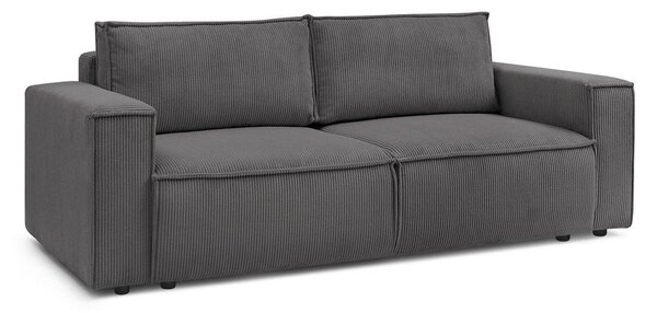 Ciemnoszara sztruksowa rozkładana sofa 245 cm Nihad – Bobochic Paris