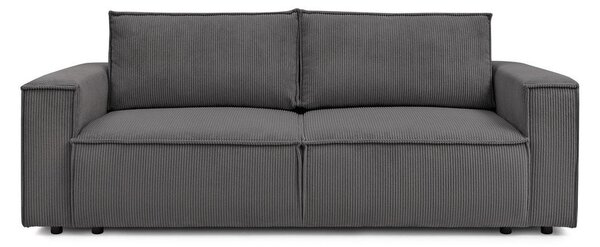 Ciemnoszara sztruksowa rozkładana sofa 245 cm Nihad – Bobochic Paris