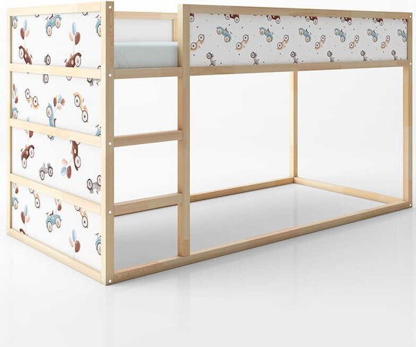 Naklejka na łóżko Ikea Kura Retro Auta