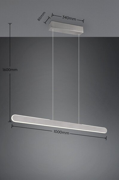 Jasnoszara lampa wisząca LED Helios – Trio