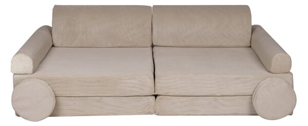 Sztruksowa sofa dziecięca Premium Beżowa