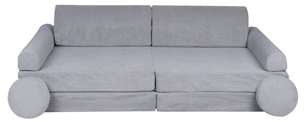 Sztruksowa sofa dziecięca Premium Szara