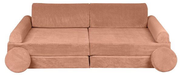 Sztruksowa sofa dziecięca Premium Ceglana