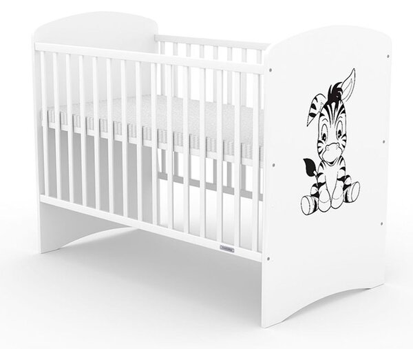 Łóżeczko dla dzieci New Baby LEO Zebra białe