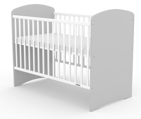 Łóżeczko dla dzieci New Baby LEO biało-szare