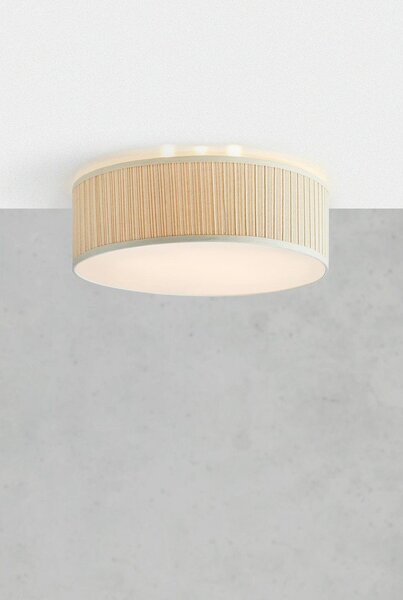 Beżowa metalowa lampa sufitowa z tekstylnym kloszem ø 57 cm Lux – Markslöjd