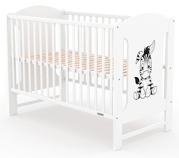 Łóżeczko dla dzieci New Baby ELSA Zebra białe