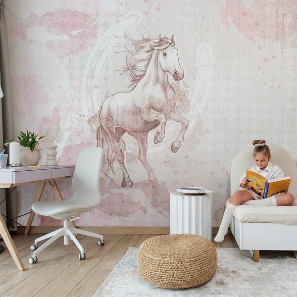 Tapeta dla dzieci Malumi GALOP - rose - tapeta do pokoju dziecka