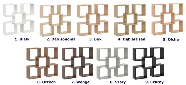 Czarna Minimalistyczna Półka Ścienna W2-L12