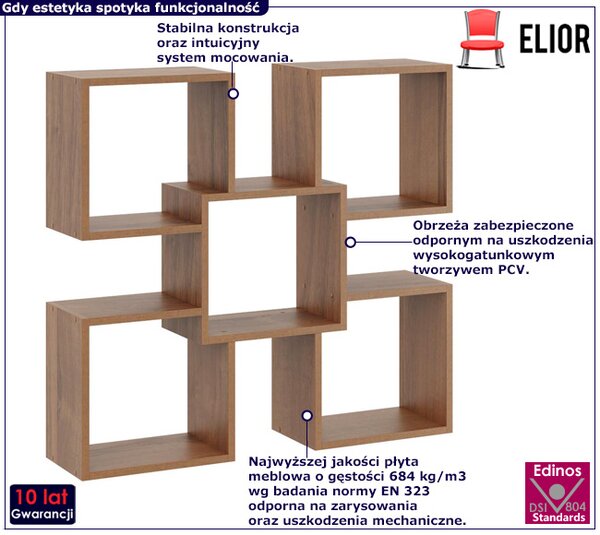 Półka wisząca w kolorze orzech D4-Z65