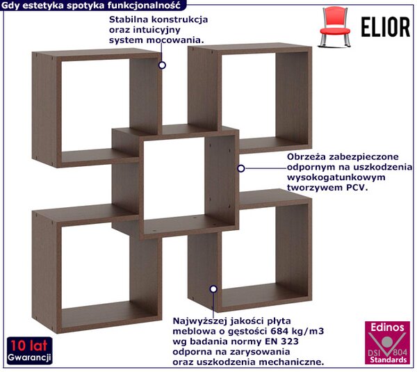 Minimalistyczna półka ścienna w kolorze wenge A3-W38