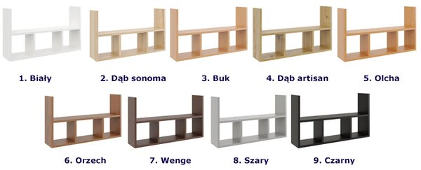 Czarna Minimalistyczna Półka Wisząca F6-L22