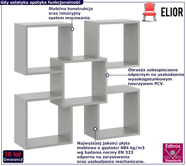 Szara minimalistyczna półka ścienna Z9-C82
