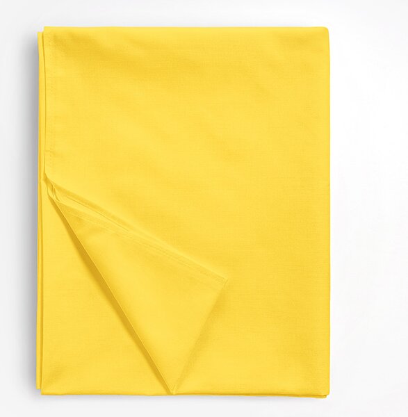 Goldea prześcieradło bawełniane bez gumki - żółte 140 x 240 cm