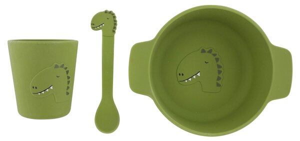 Silikonowy Zestaw Naczyń dla Dzieci - Dinozaur Trixie Baby