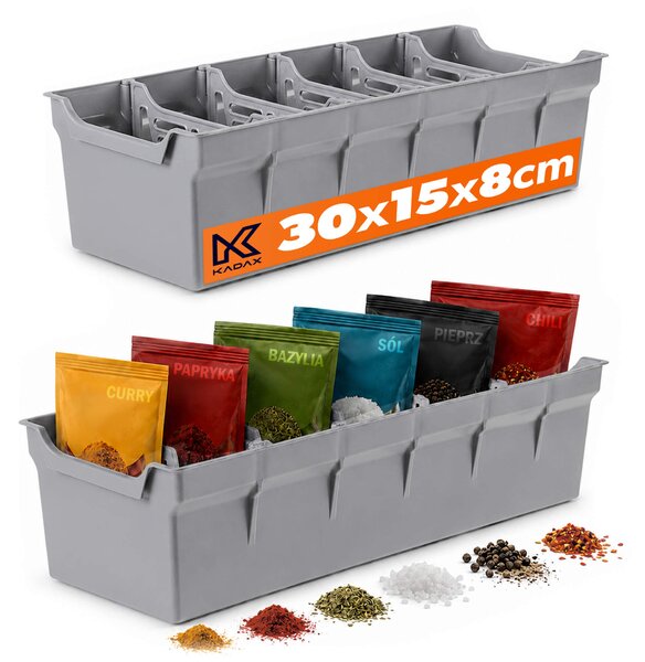 Organizer na przyprawy Austis 30 x 15 cm szary