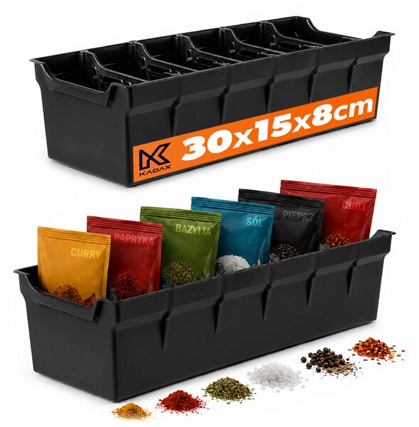 Organizer na przyprawy Austis 30 x 15 cm czarny