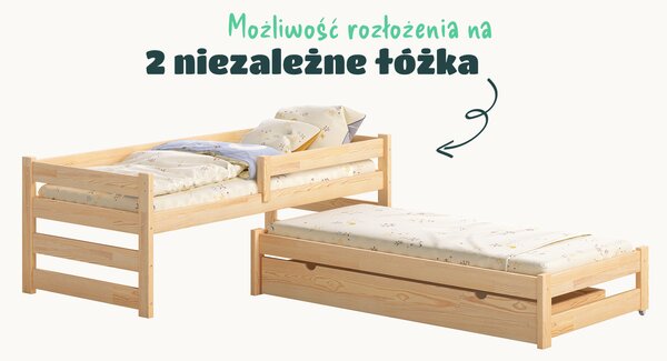 Podwójne łóżko wysuwane ERNEST