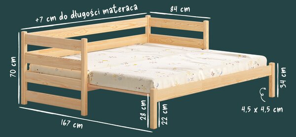 Podwójne łóżko dla dzieci ANNA