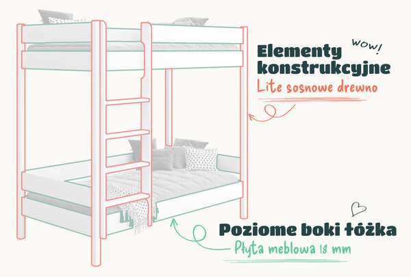 Łóżko piętrowe dla dzieci DIEGO
