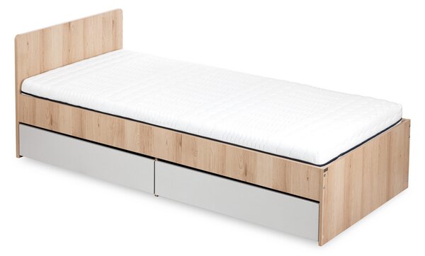 Łóżko młodzieżowe DALIA popiel-buk 90x200cm z szufladami