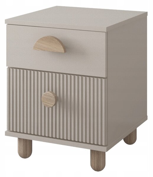 Szafka nocna LOFT z dwiema szufladami – 57 cm - Kaszmirowa