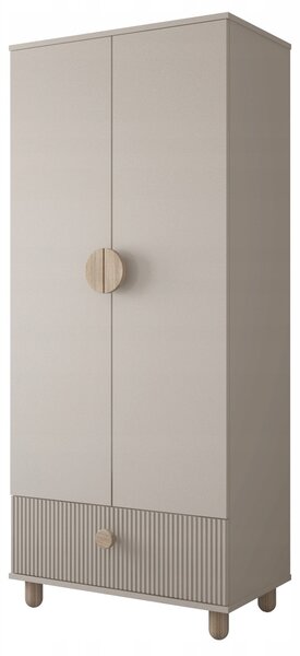 Szafa dwudrzwiowa LOFT z szufladą – Garderoba 186 cm - Kaszmir