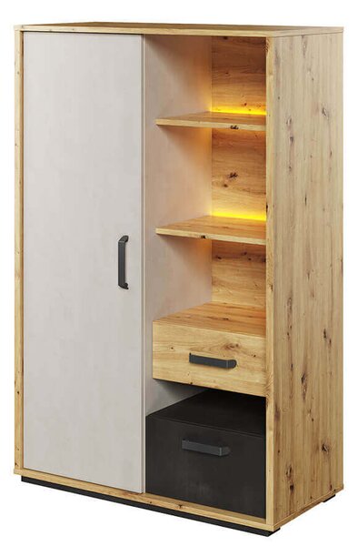 Szafka Qubic QB‑05 – średniej wysokości szafka z przestrzenią ekspozycyjną i LED